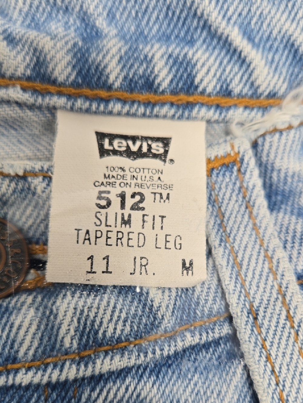 Levi's Light Blue 512 Slim Fit Tapered Vintage 90s Jeans - Picture 11 of 11